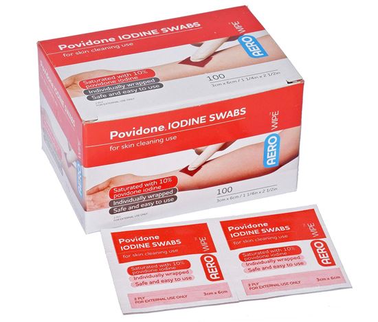 Picture of Antiseptic -Povidone-iodine Swabs Box 100