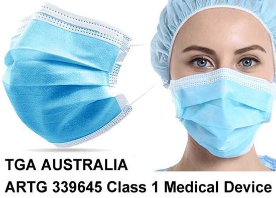 Picture of Mask -Face Surgical Level 2 BFE ≥ 98% - TGA Class 1 Device - Single .54c LOW Tiered Price