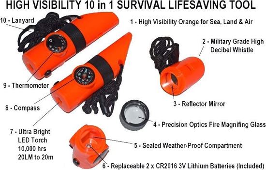 Picture of Torch - Whistle 10-in-1 Survival Tool